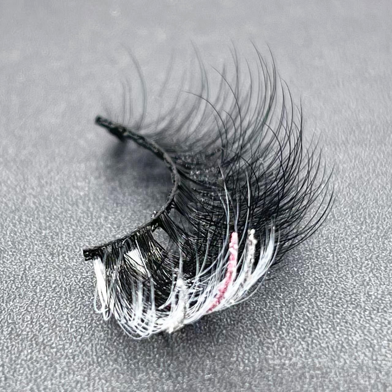 Glitter ombre Colored Lashes 20MM Mink Lashes Dramatic Colorful Natural Eyelashes Extension Fake Eyelashes