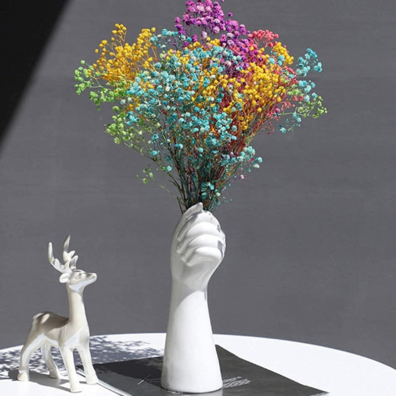 Nordic Style Ceramics Vase Modern Creative Hand Vase Flowers Arrangement Home Decor Office Living Room