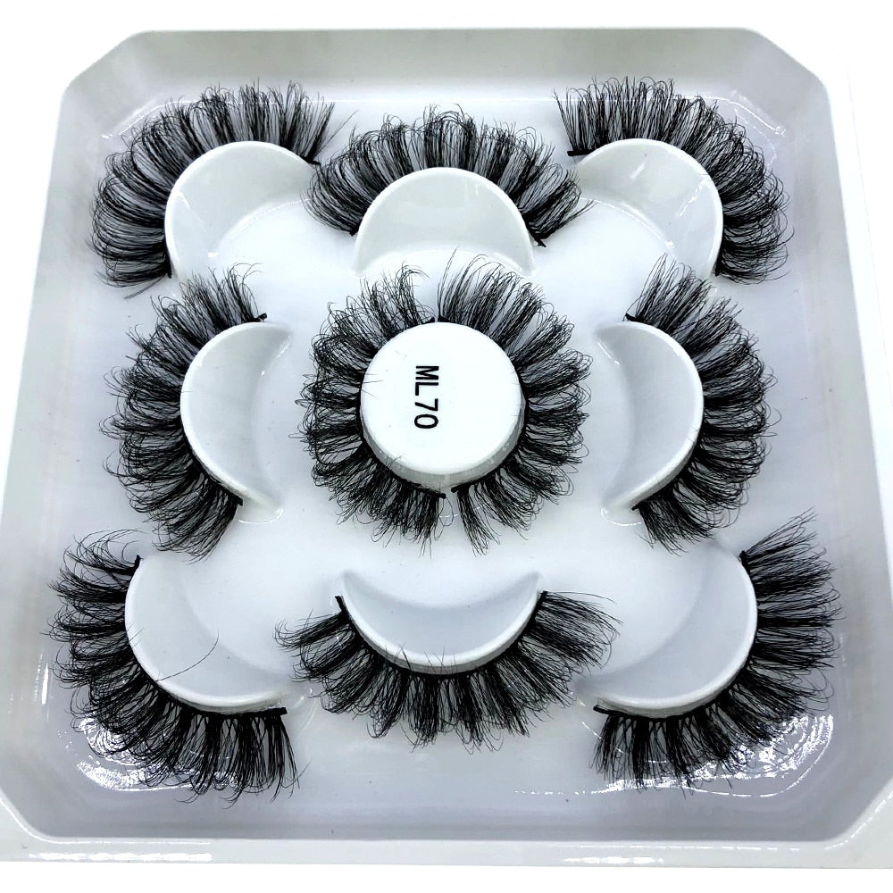 5 pairs 8-25mm natural 3D false eyelashes fake lashes Mink Lashes extension