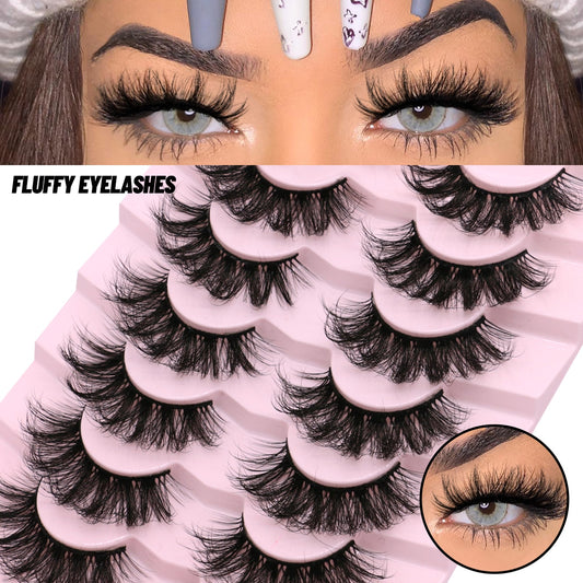 5/7 Pairs Eyelashes Long Lasting Fluffy Wispy Natural Mink Lashes Dramatic Volume lashes Extension Thick Long