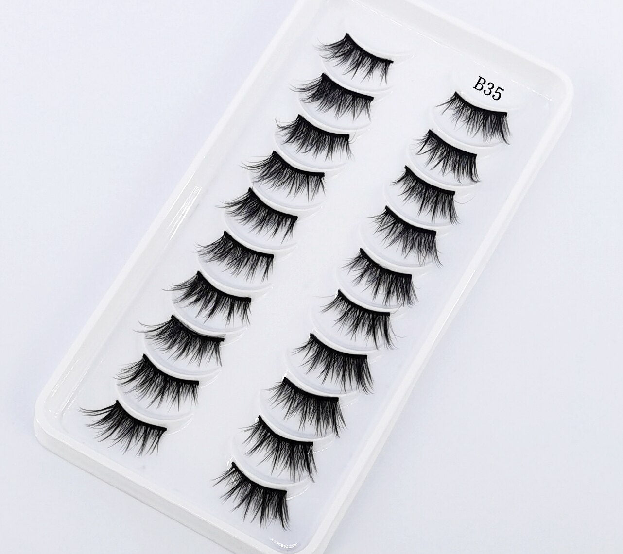 10 Pairs Crisscross Half Eye Lashes Natural False Eyelashes Handmade Faux 3D Mink Lashes Eyelash Extension