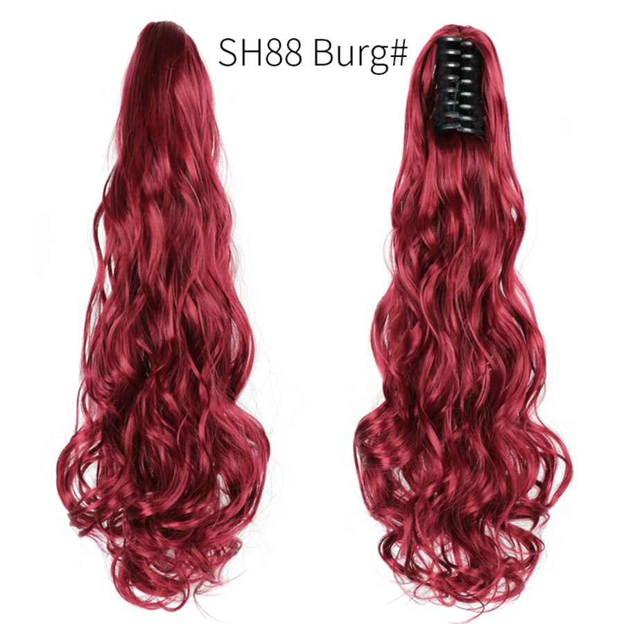 Synthetic Claw Clip Ponytail Extension Wavy Ponytail Long Straight Hair Ponytail Extension Clip Type Ladies Wig