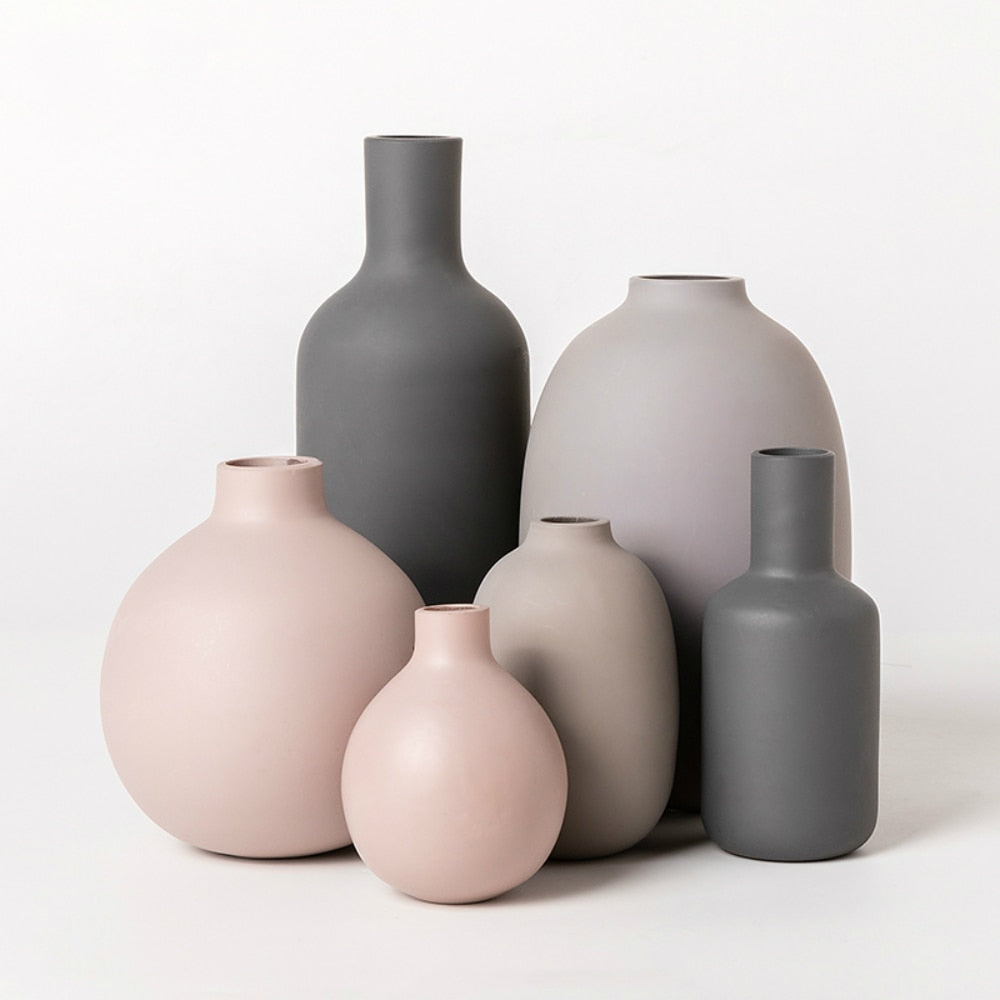 Ceramic Vases Simple Retro Frosted Ceramic Decoration Creative Home Furnishings Nordic Retro Pastoral Vase Crafts Home Decor