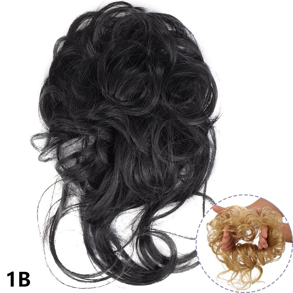 Synthetic Claw Chignon Clip in Hair Bun Messy Curly Hair Hairpieces Natural Wavy Curly Combs add Hair Volume for Women