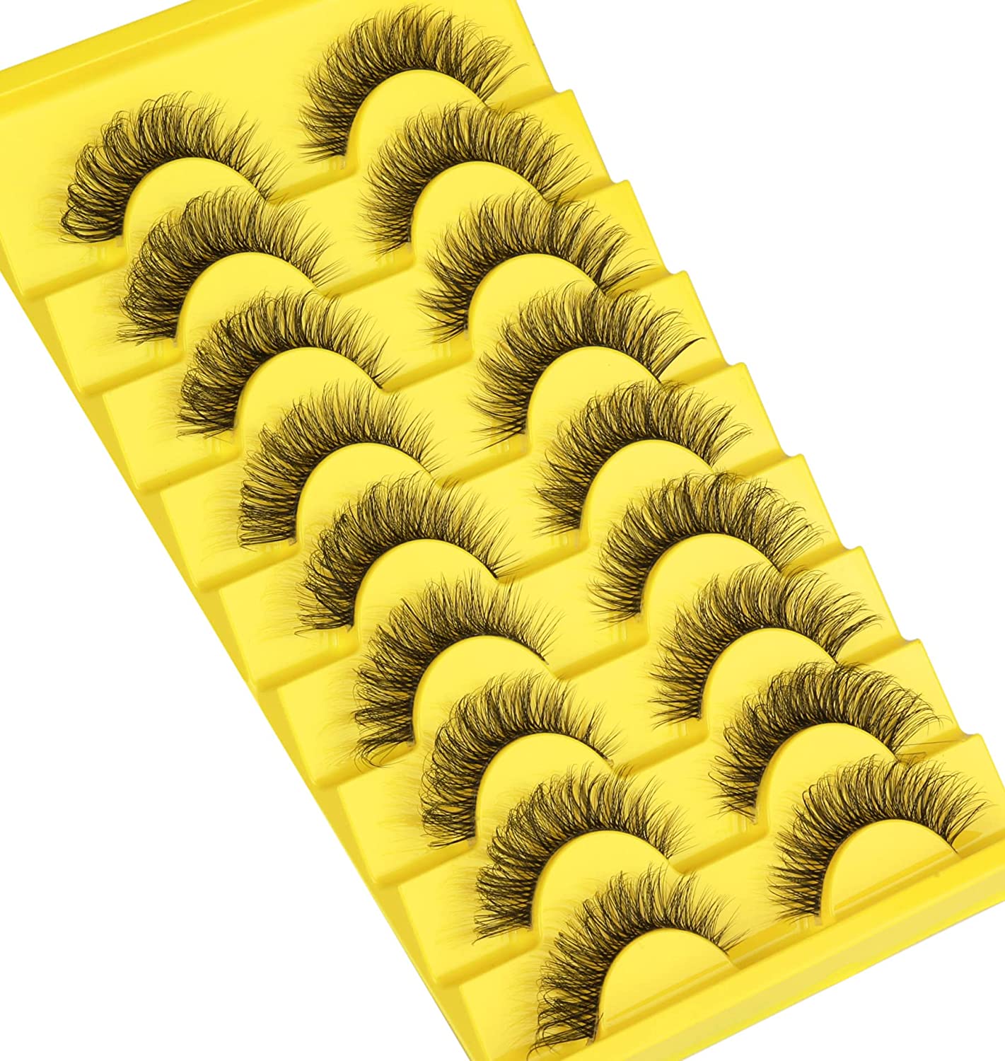 10Pairs Transparent Band Lashes Natural Long 3D Faux Mink False Eyelashes Handmade Fluffy Volume Eye Lash Cilios