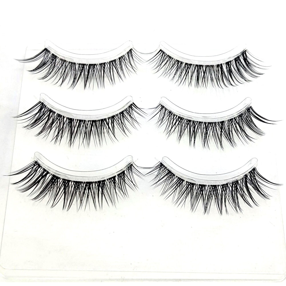 3D Mink Lashes Natural short Full Strip Transparent False Eyelashes