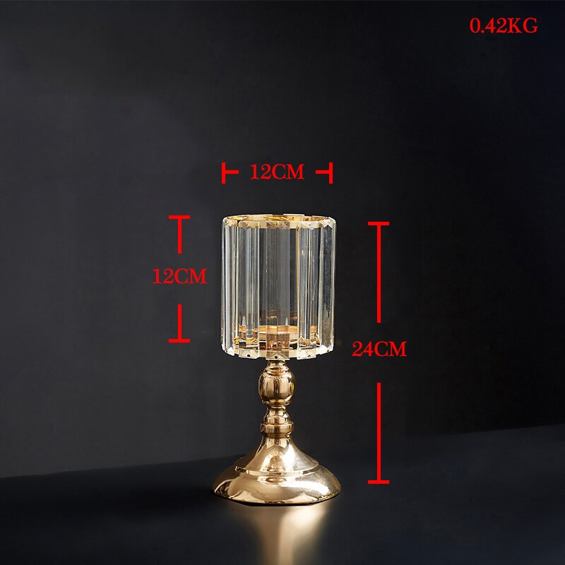 Golden Candle Holder Metal Candlestick Festival Wedding Dining Table Accessory  Home Decor