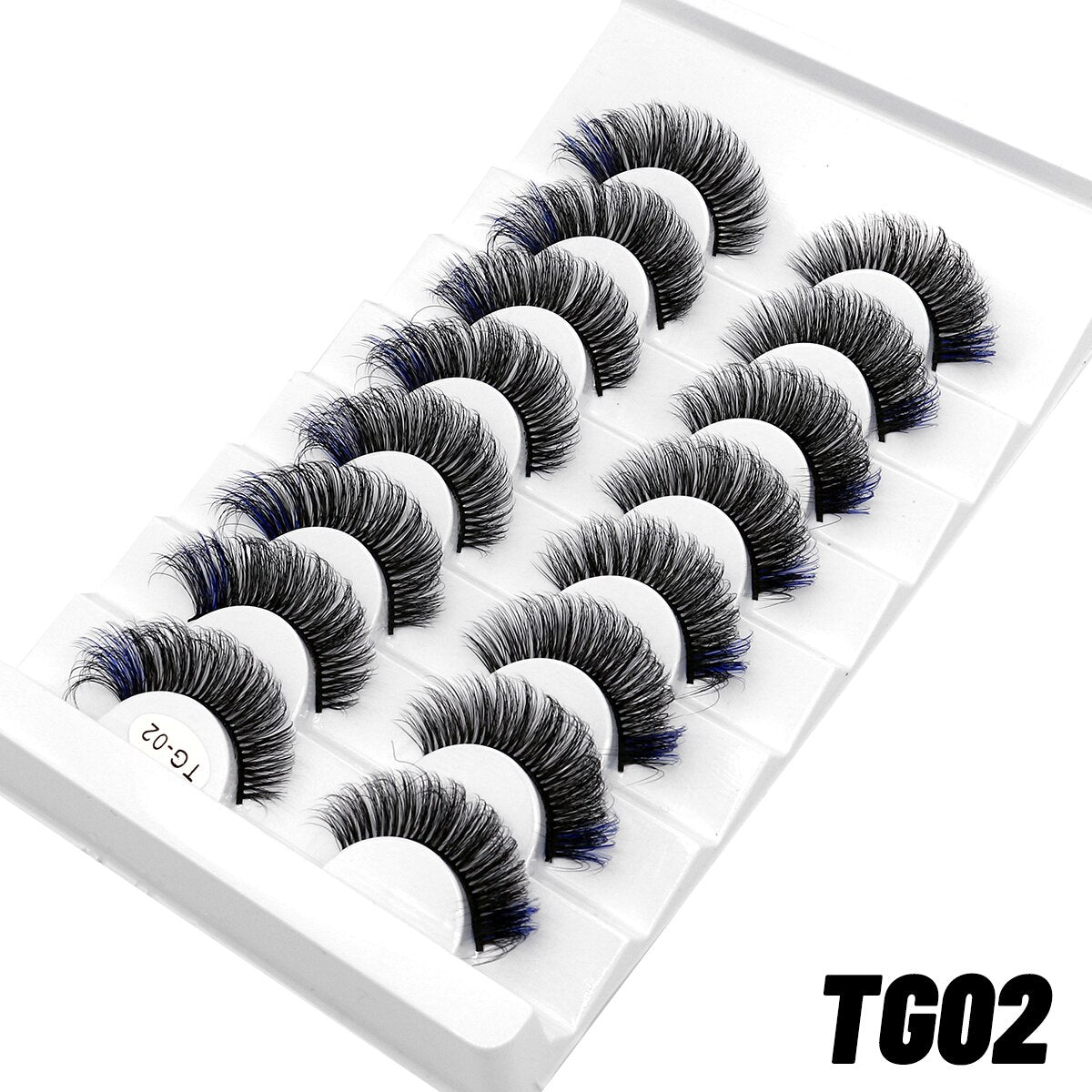 5/8pairs Colored Eyelashes Wispy Mink Lashes Natural Fluffy Cat Eye Lashes Strip 5D False Eyelashes Extension