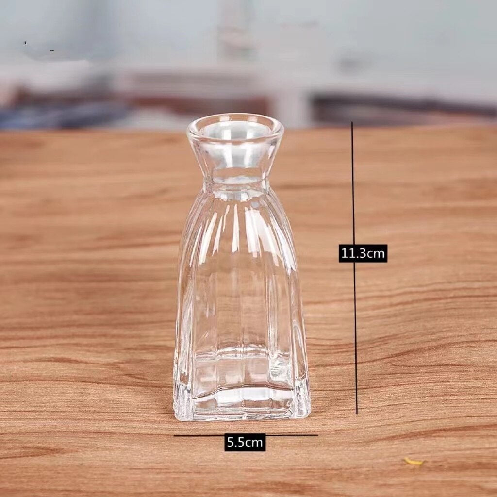 Simple Transparent Glass Small Vase Nordic Decoration Living Room Flower Home