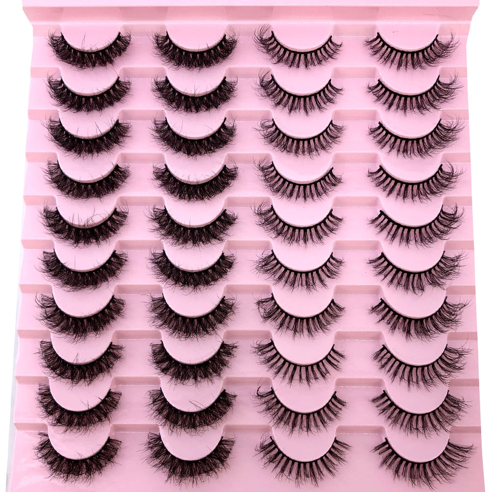 20 pairs natural Thick false eyelashes long 6d mink eyelashes eyelash extension