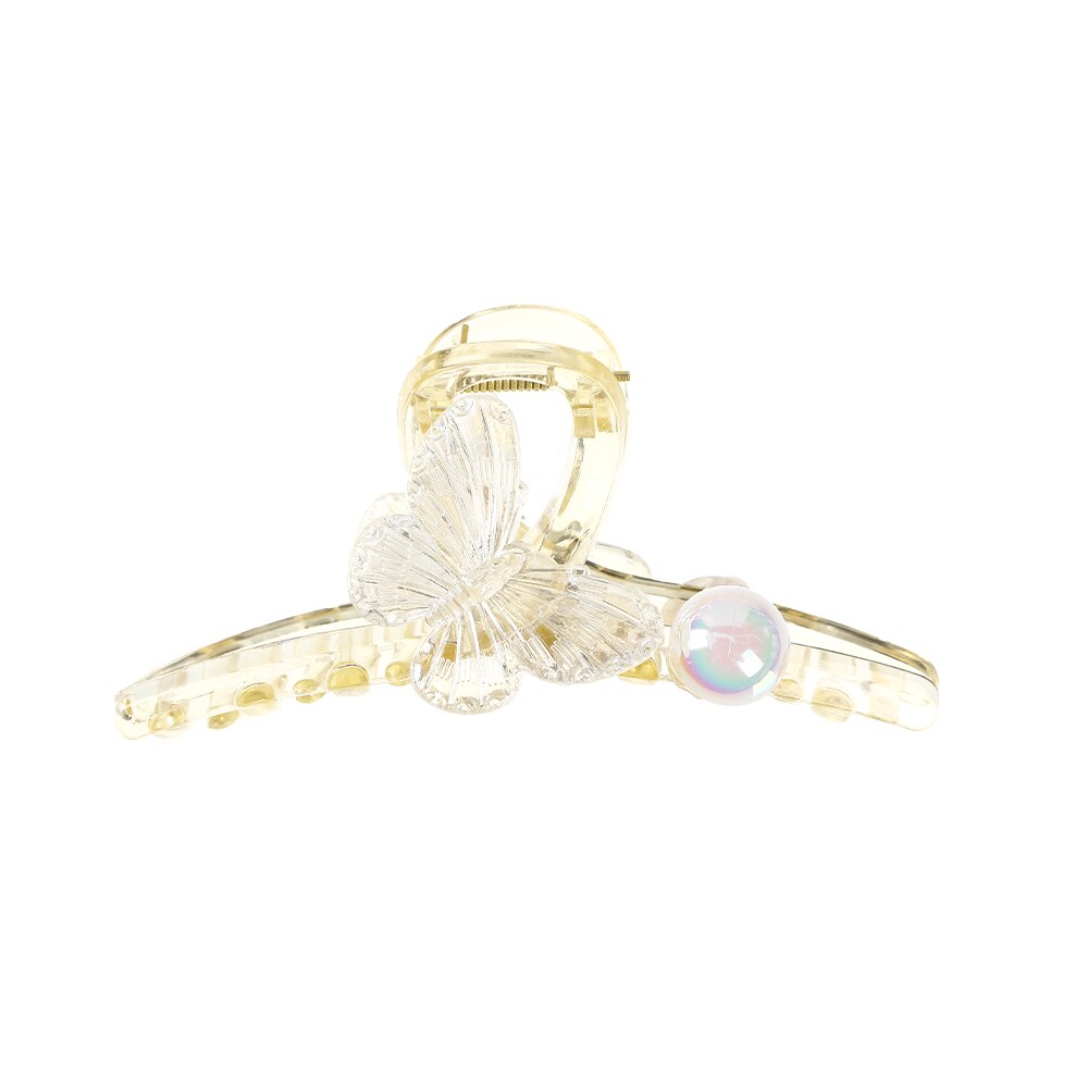 Chic Pearls Hair Claws Elegant Handmade Butterfly Hair Clips Temperament Hairpins Crab Headwear