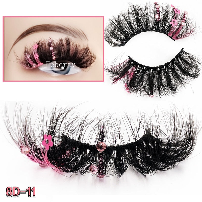 Faux Mink 25mm Lashes With Butterflys or flowers On Them Full Strip False Eyelashes Butterfly Lash For party