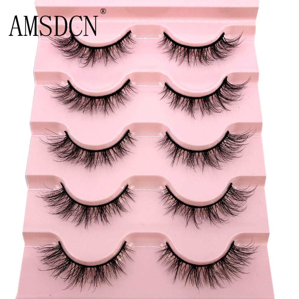 5 pairs natural fluffy 3D mink false eyelashes fake lashes Mink Lashes extension eye lashes short eyelashes