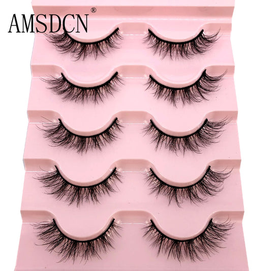 5 pairs natural fluffy 3D mink false eyelashes fake lashes Mink Lashes extension eye lashes short eyelashes