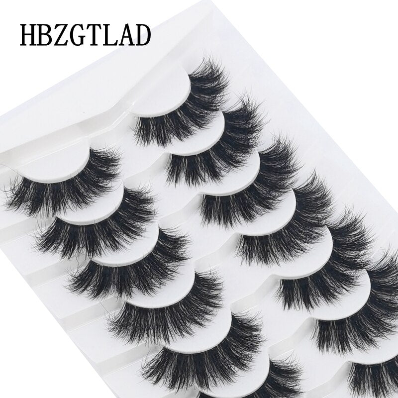 4/7 Pairs 3D Mink Lashes Natural Long Full Strip Lashes Transparent Short Mink EyeLashes Style False Eyelashes