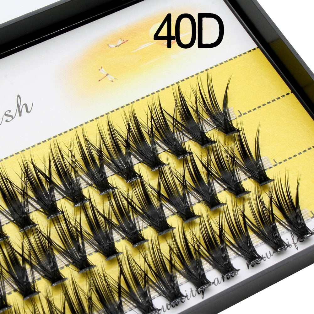 Fluffy 40D Eyelash Extension Mega Thick Natural Long Volume Effect Faux Lahses Bunche Individual