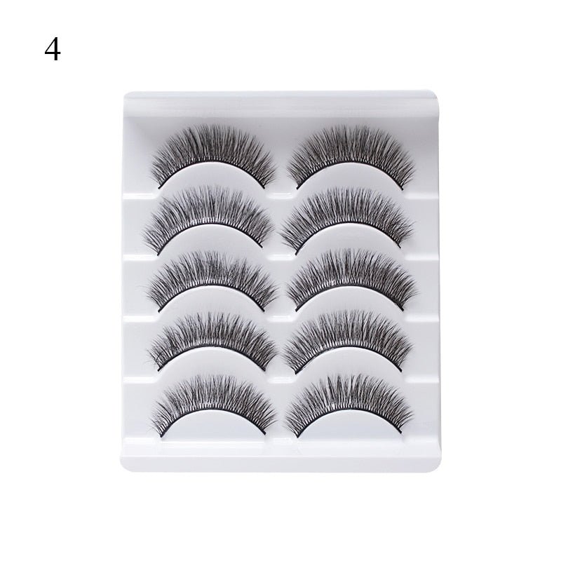 3D Mink Lash Natural False Eyelashes Faux Mink lashes 5Pair False Eyelash Reusable Thick Long Cilia