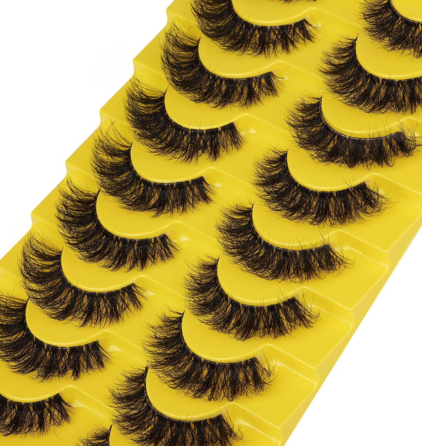 10Pairs Transparent Band Lashes Natural Long 3D Faux Mink False Eyelashes Handmade Fluffy Volume Eye Lash Cilios