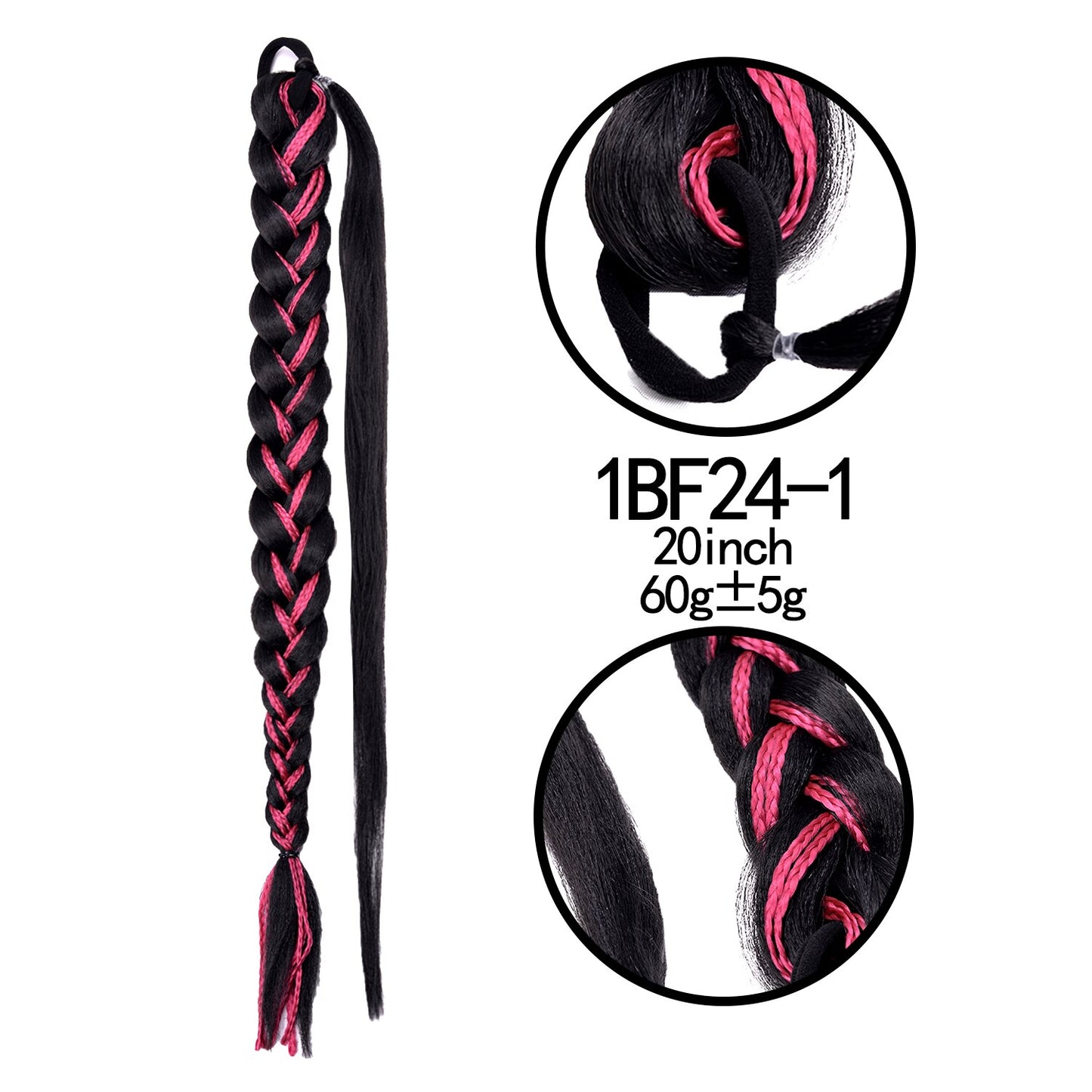 Synthetic Heat Resistant Braided Fishtail Fishbone Drawstring Ponytail Hairpiece Blonde Hair Extensions For Woman