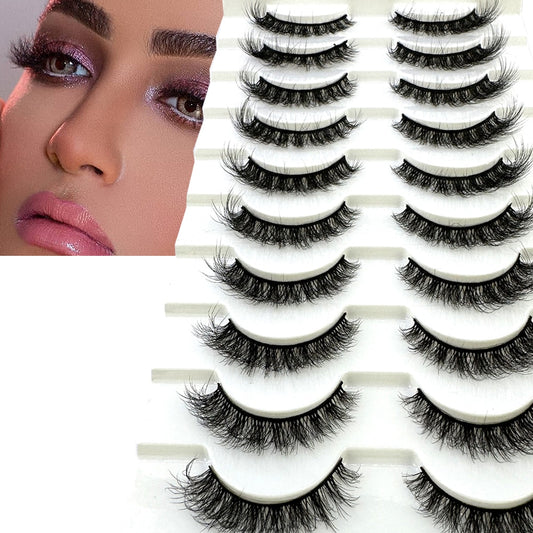 10pairs eyelashes soft fluffy lashes false eyelashes dramatic 3d mink lashes lash extension 3d cilios faux cils