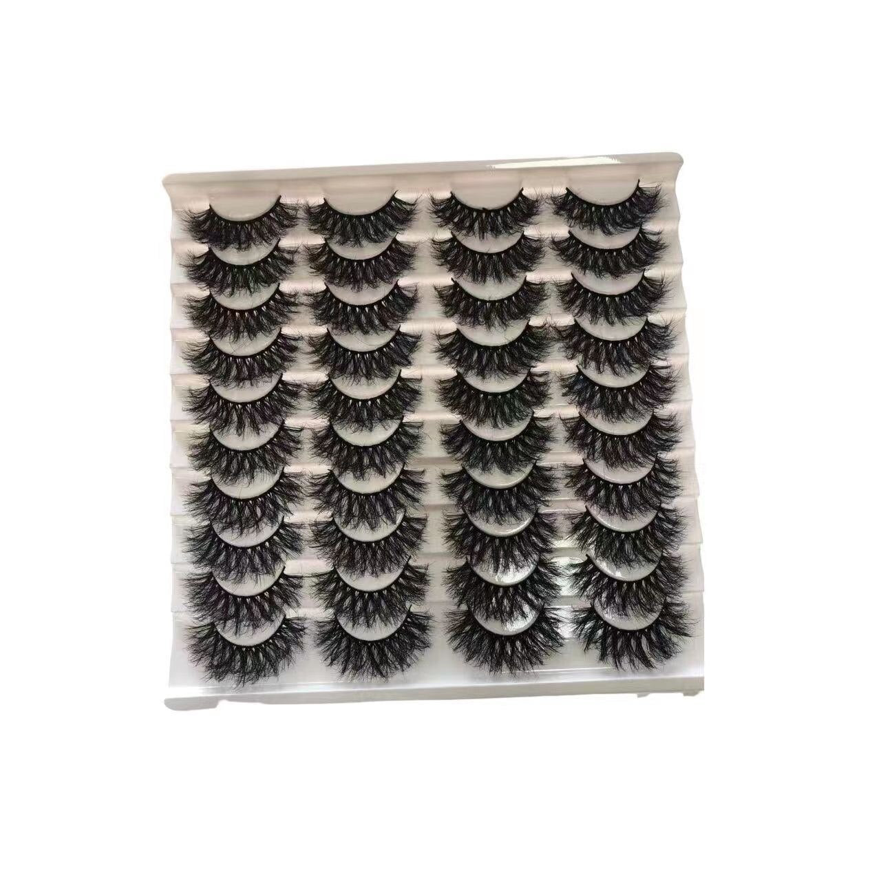 20Pairs 25mm 3D Mink Lashes Bulk Russian Volume Fluffy Natural False Eyelashes Thick Dramatic Mink Eyelashes