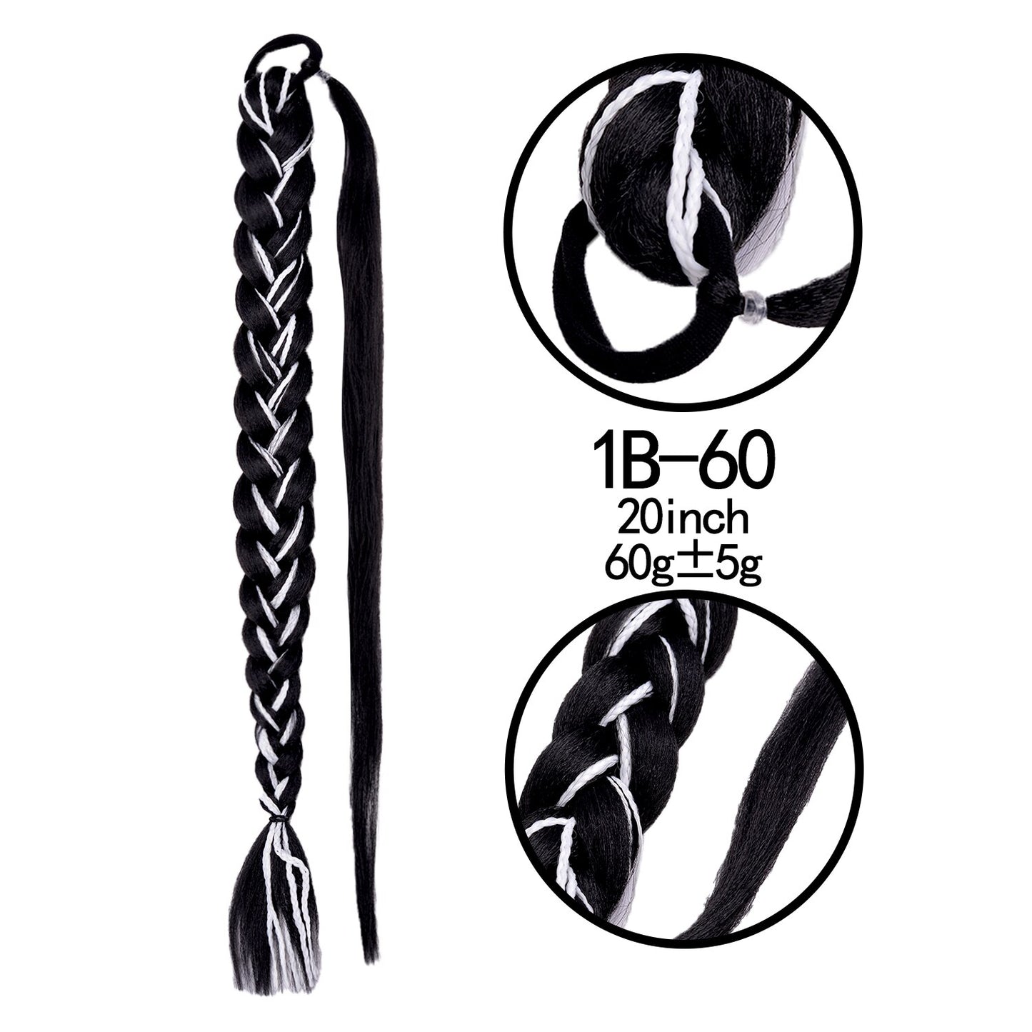 Synthetic Heat Resistant Braided Fishtail Fishbone Drawstring Ponytail Hairpiece Blonde Hair Extensions For Woman