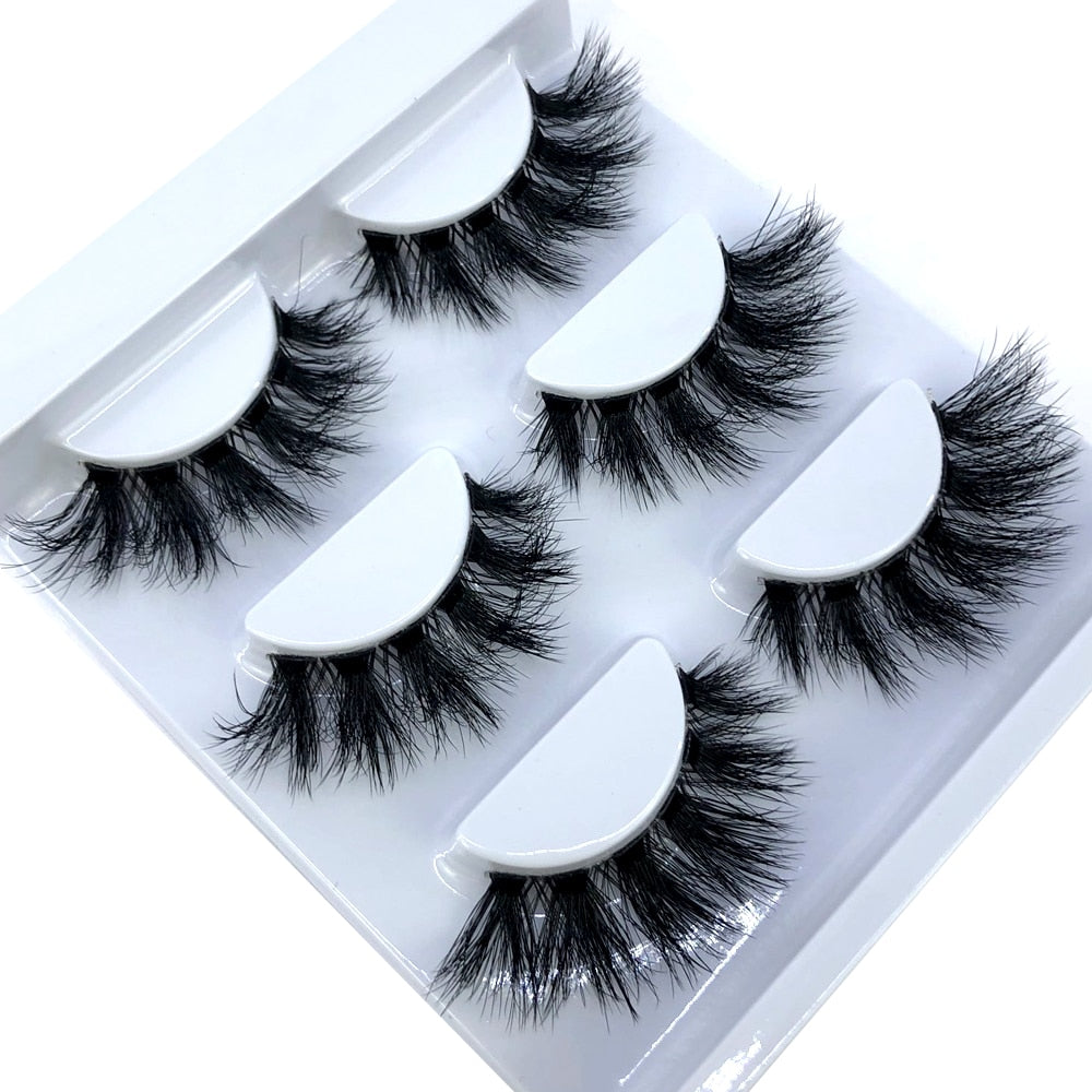 5 pairs Mink Eyelashes Clear Band Eye Lashes Crisscross Transparent Band False Eyelashes Handmade Dramatic Lashes Upper Lash