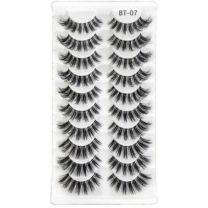 Invisible band Lashes 10 Pairs 3D Faux Mink Lashes Natural short Transparent Terrier Lashes Clear Band Soft Eyelashes Extension