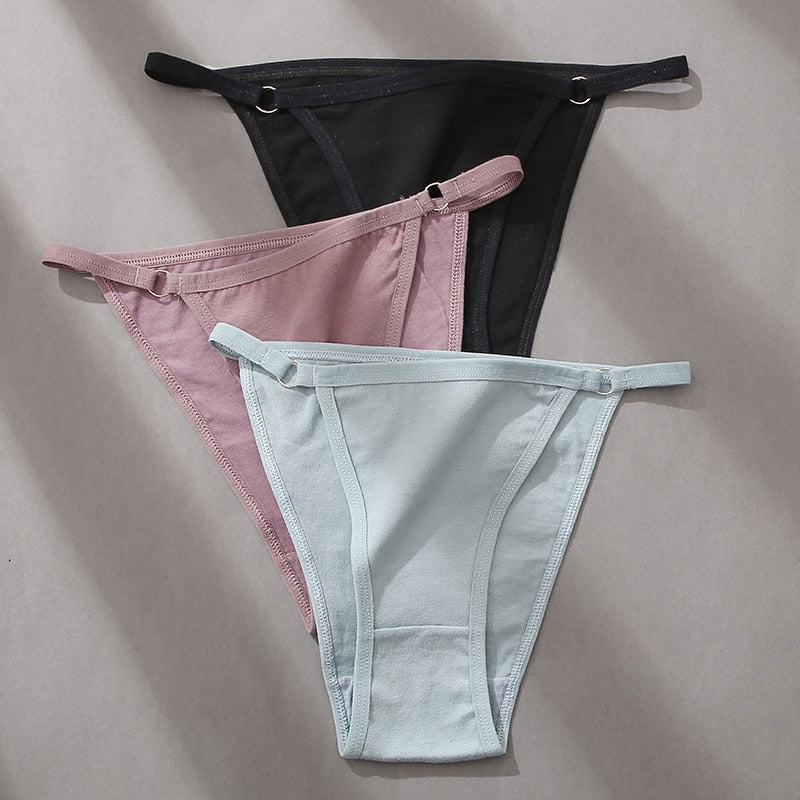 3Pcs/set Women Cotton Panties Low Waist Bikini Briefs M-2XL Ladies Underwear Female Soft Solid Underpants Lingerie