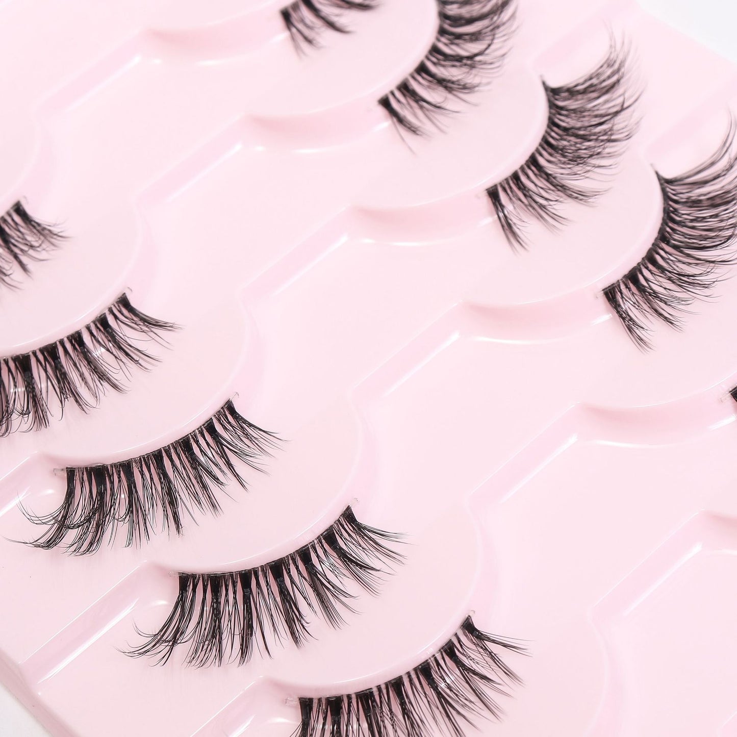 10 Pairs False Eyelashes Extension Natural Long Soft Fluffy Half Eye Cat Lashes Faux Mink Lashes Cils Magnétique