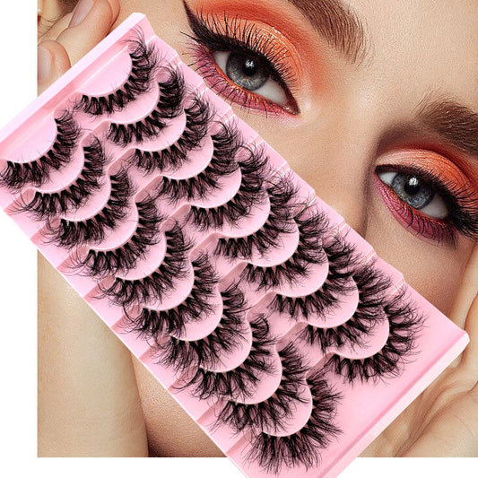 Invisible band Lashes 10 Pairs 3D Faux Mink Lashes Natural short Transparent Terrier Lashes Clear Band Soft Eyelashes Extension