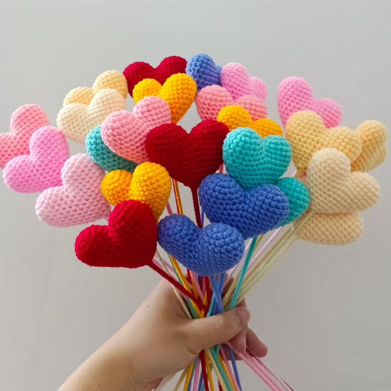 Finished 10pcs Hand-knitted Handmade Yarn Crochet Sunflower Bouquet Decorative Artificial Daisy Flowers Home Decoration