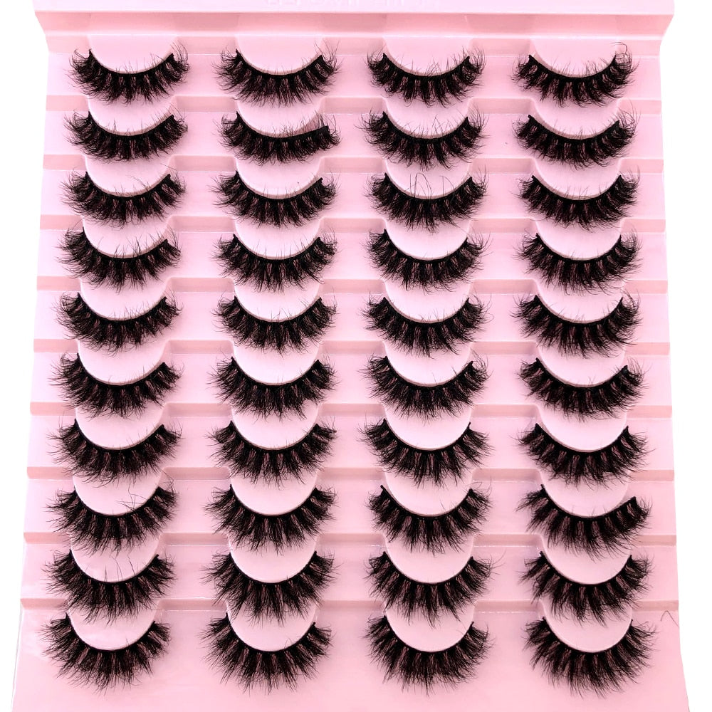 20 pairs natural Thick false eyelashes long 6d mink eyelashes eyelash extension