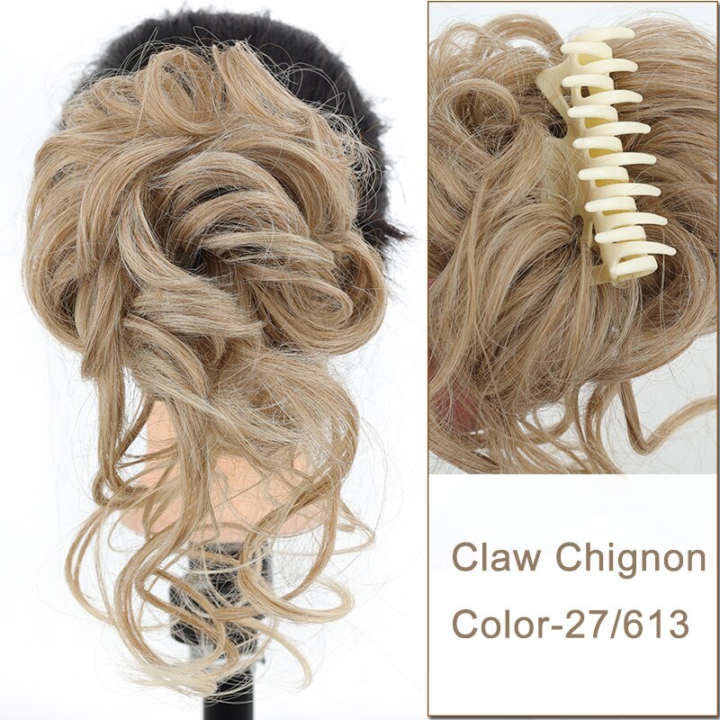 Synthetic Messy Chignon Scrunchies Natural Curly Hair Bun Pieces Fake False Hairpieces For Women Ponytail Extensions