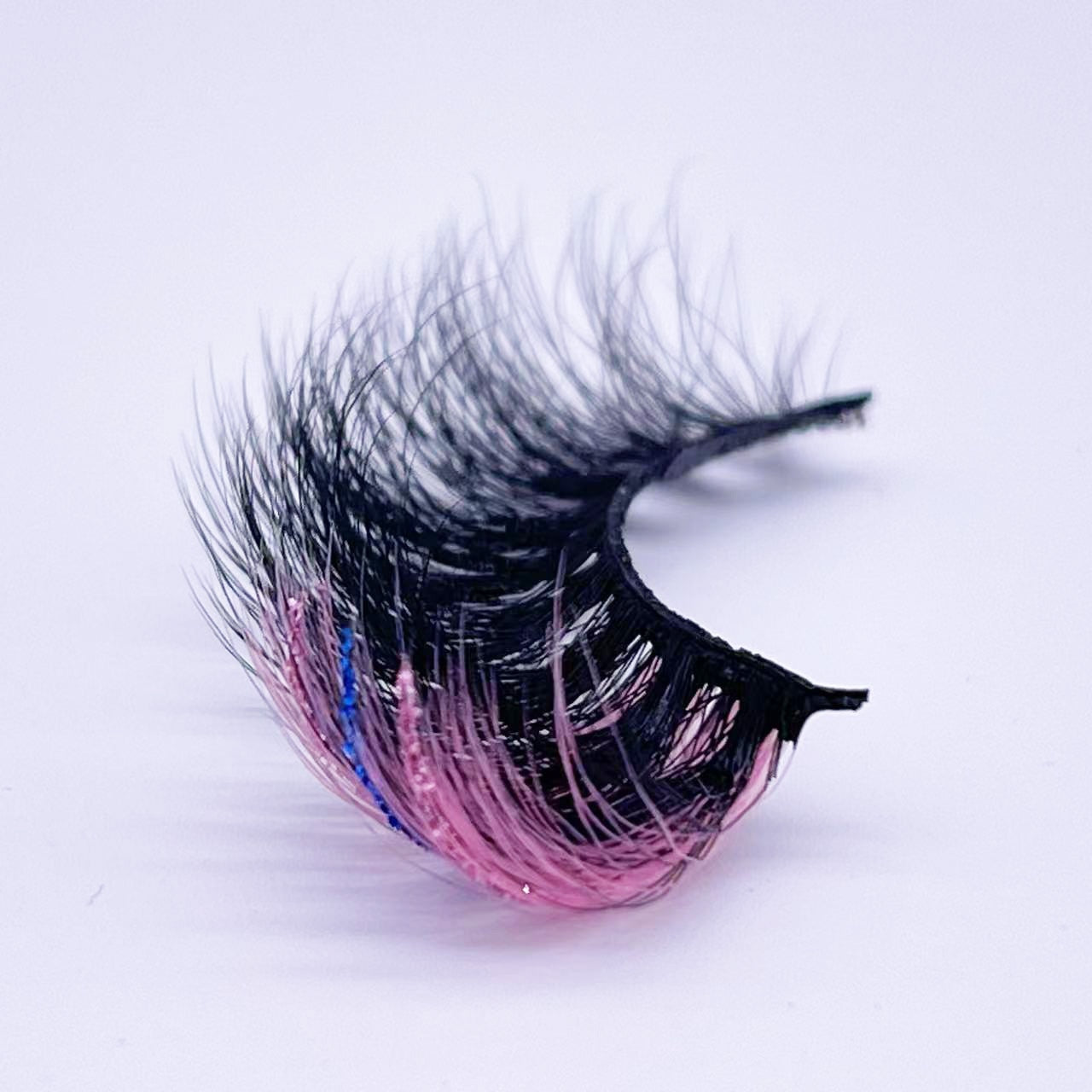 Glitter ombre Colored Lashes 20MM Mink Lashes Dramatic Colorful Natural Eyelashes Extension Fake Eyelashes