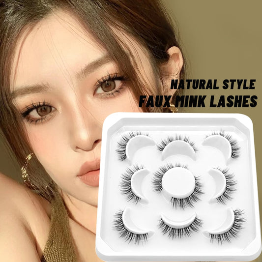 5pairs fake eyelashes faux mink lashes naturally eyelashes