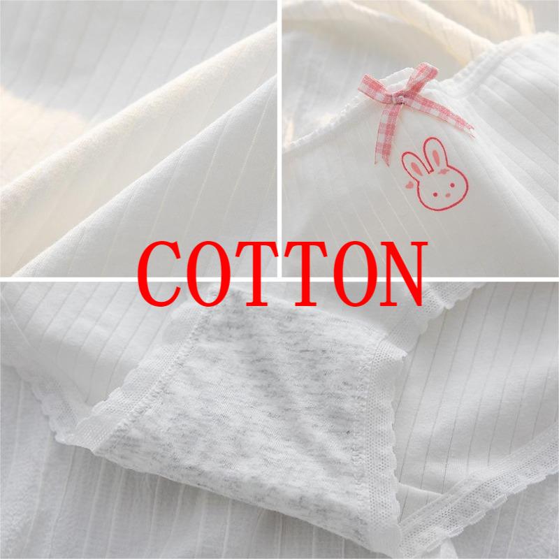 5Pcs/Set Cotton Underwear For Women Panties Cute Love Briefs Mid Waist Seamless Breathable Underpants Lingerie