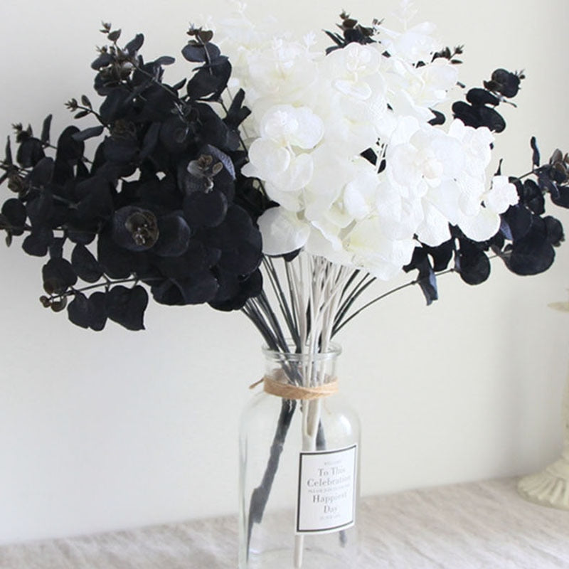 1PCS Simulation Black Eucalyptus Leaf Fake Flower Simple Home Decoration Lysimachia Artificial Plant