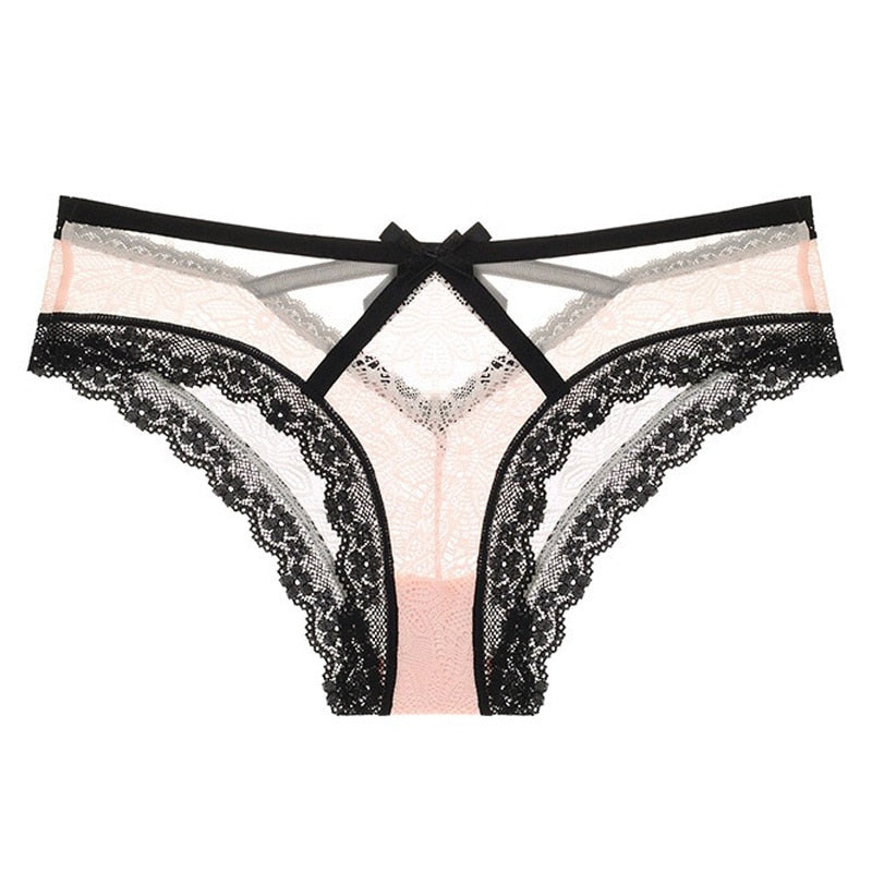 Sexy Transparent Panties Women Lace Low-waist Thong Hollow Out Underwear Female Seamless Intimates G-string Lingerie