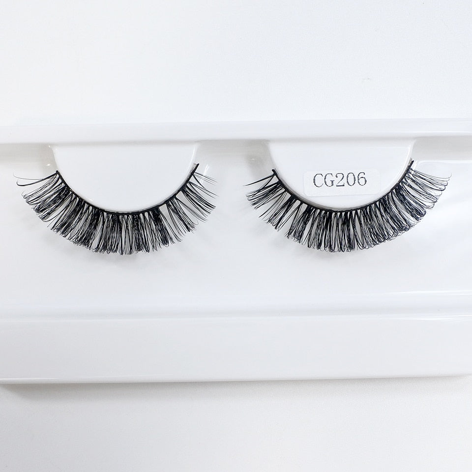 Classic Hybrid Volume Lashes Wispy D Curl Short Russian Strip Lashes False Eyelashes