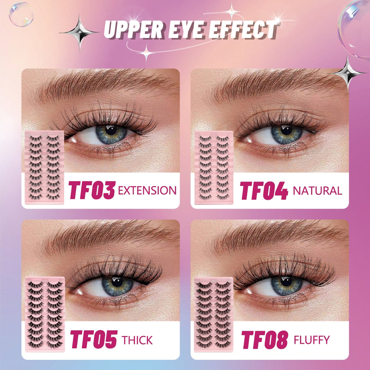 Clear Eyelash Manga  Lashes False 5/10 Pairs Eyelashes Cat-Eye Natural Fluffy 3D Faux Mink Lashes Wispy Lashes