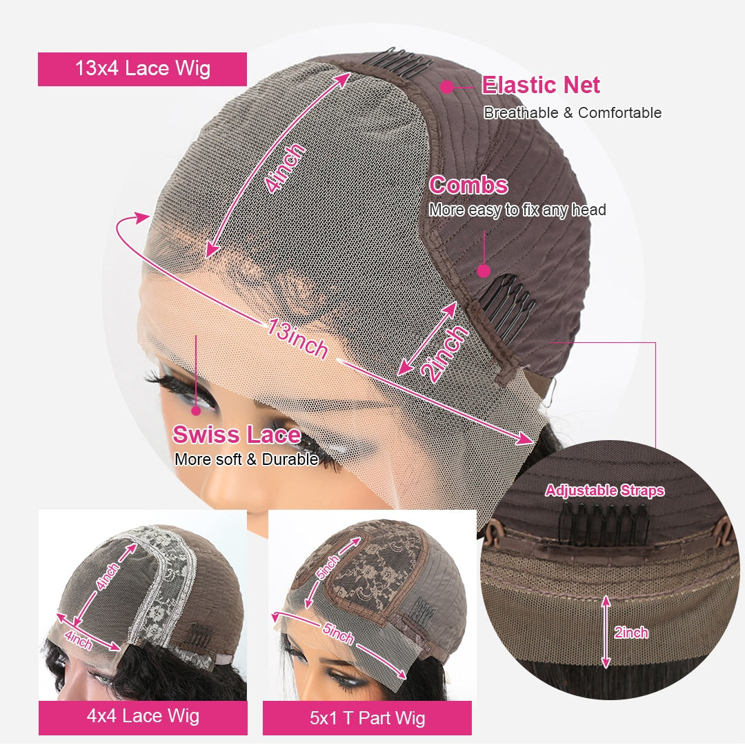 Human Hair Wigs Brazilian Straight Bob Wigs Transparent Frontal Wig Cheap PrePlucked Lace Wigs Natural Hair