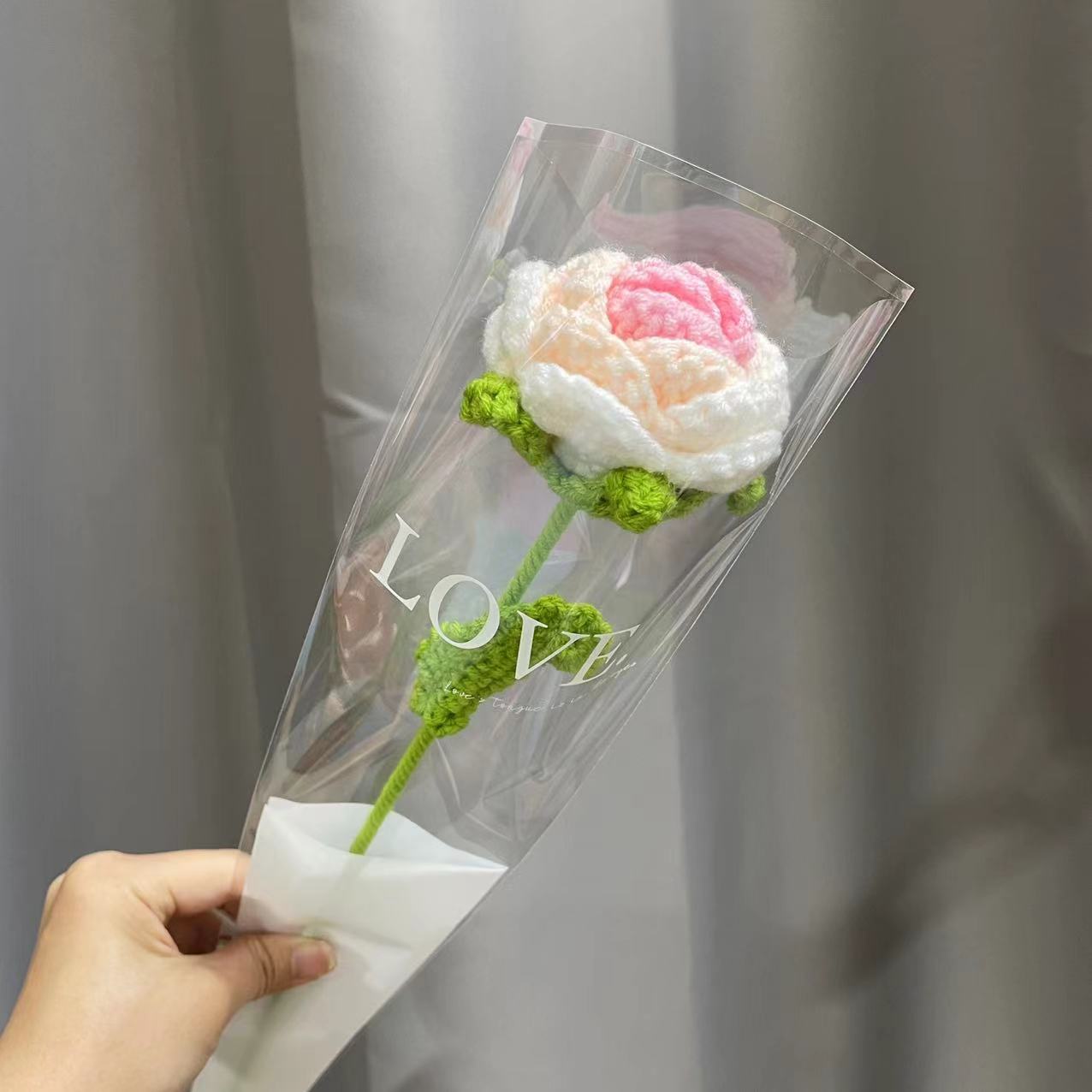 knitting Rose Flower Daisy Bouquet Sunflower Hand-Knitted Fake Flower knit flower Home Creative Decorate Gift