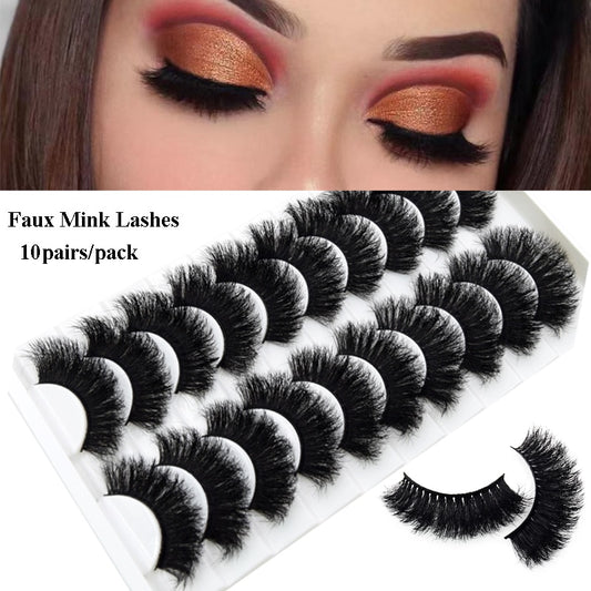 5paris/10pairs Faux Mink Eyelashes Make Up False Cils Hand Made Fake Eyelashes Wholesale Thick Eyelashes Extension