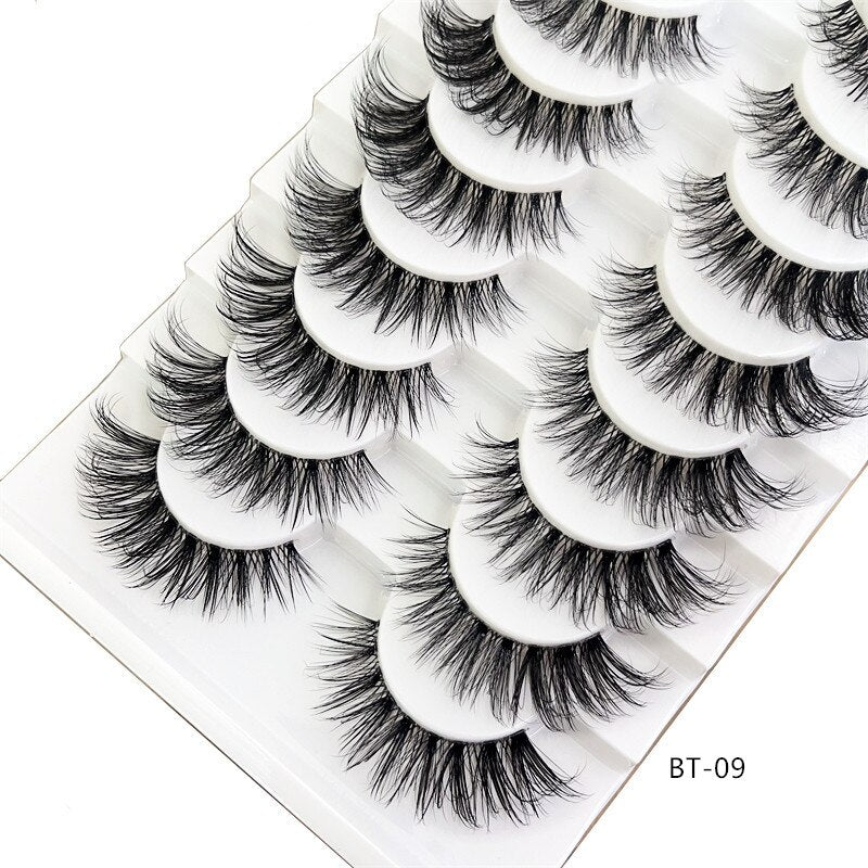 Invisible band Lashes 10 Pairs 3D Faux Mink Lashes Natural short Transparent Terrier Lashes Clear Band Soft Eyelashes Extension