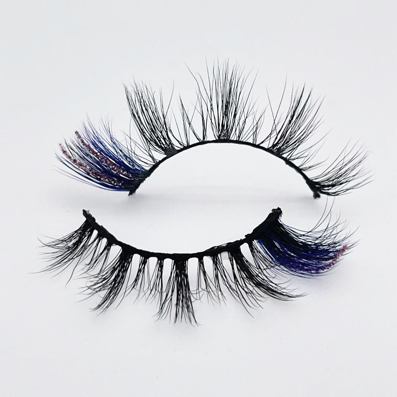 Colored Lashes Glitter Lashes Mink 15mm -20MM Fluffy Color Streaks Cosplay Makeup Beauty Eyelashes
