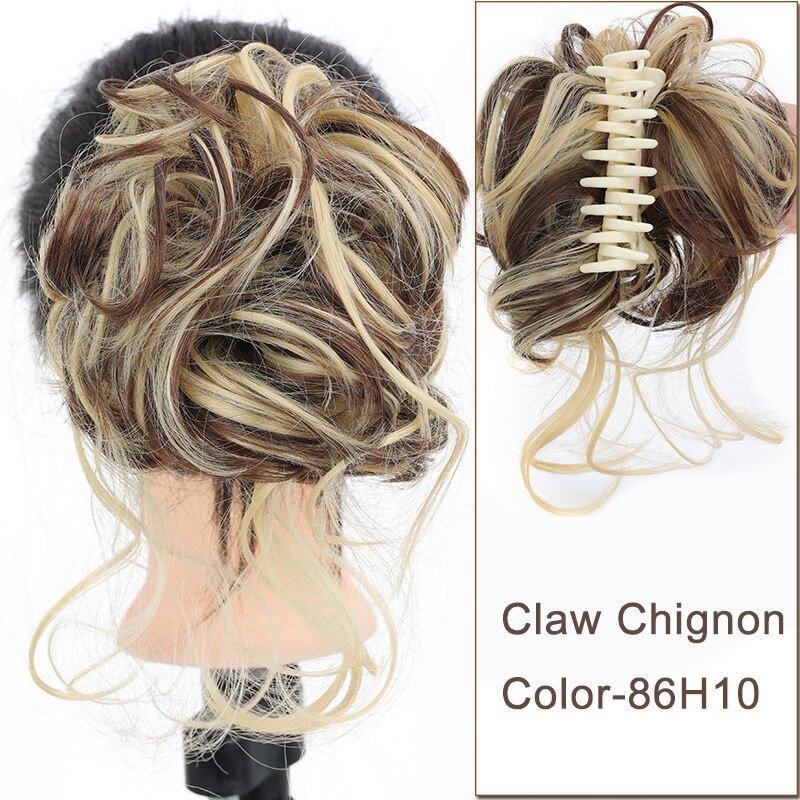 Synthetic Messy Chignon Scrunchies Natural Curly Hair Bun Pieces Fake False Hairpieces For Women Ponytail Extensions