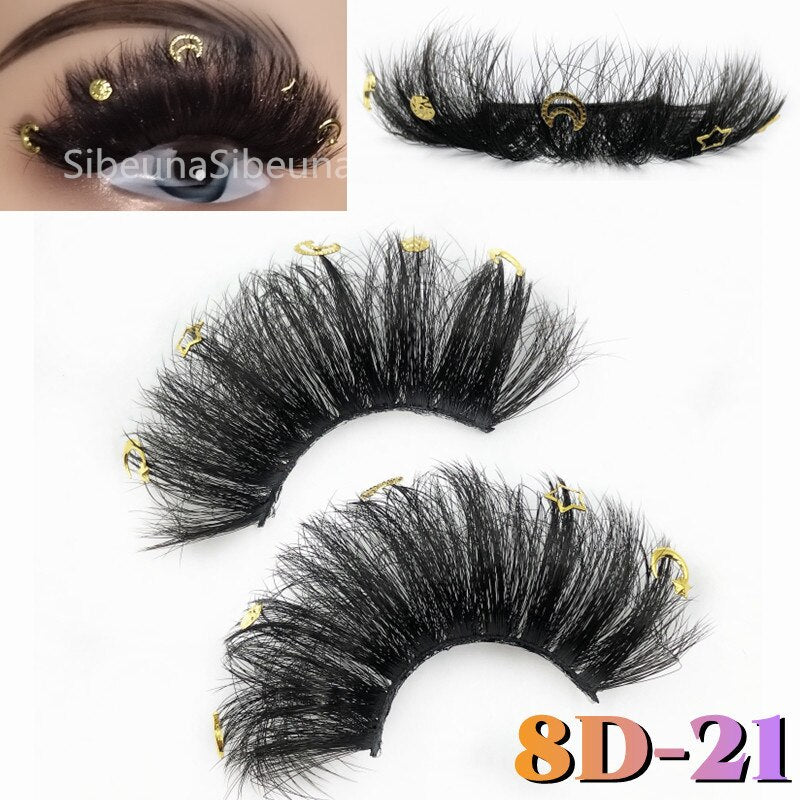 Colored Diamond Glitter 8D False Eyelashes Color Sequin Fuax Mink Lashes Natural Long Stage Colorful Rainbow eyelashes