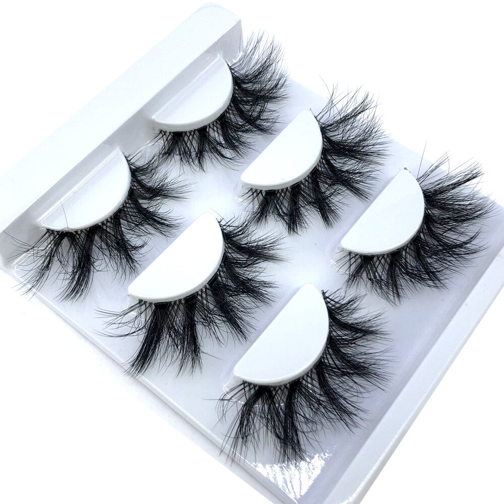 5 pairs Mink Eyelashes Clear Band Eye Lashes Crisscross Transparent Band False Eyelashes Handmade Dramatic Lashes Upper Lash