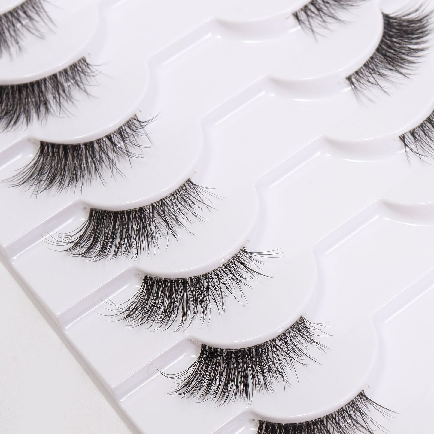 10Pairs Transparent Band Lashes Natural Long 3D Faux Mink False Eyelashes Handmade Fluffy Volume Eye Lash Cilios